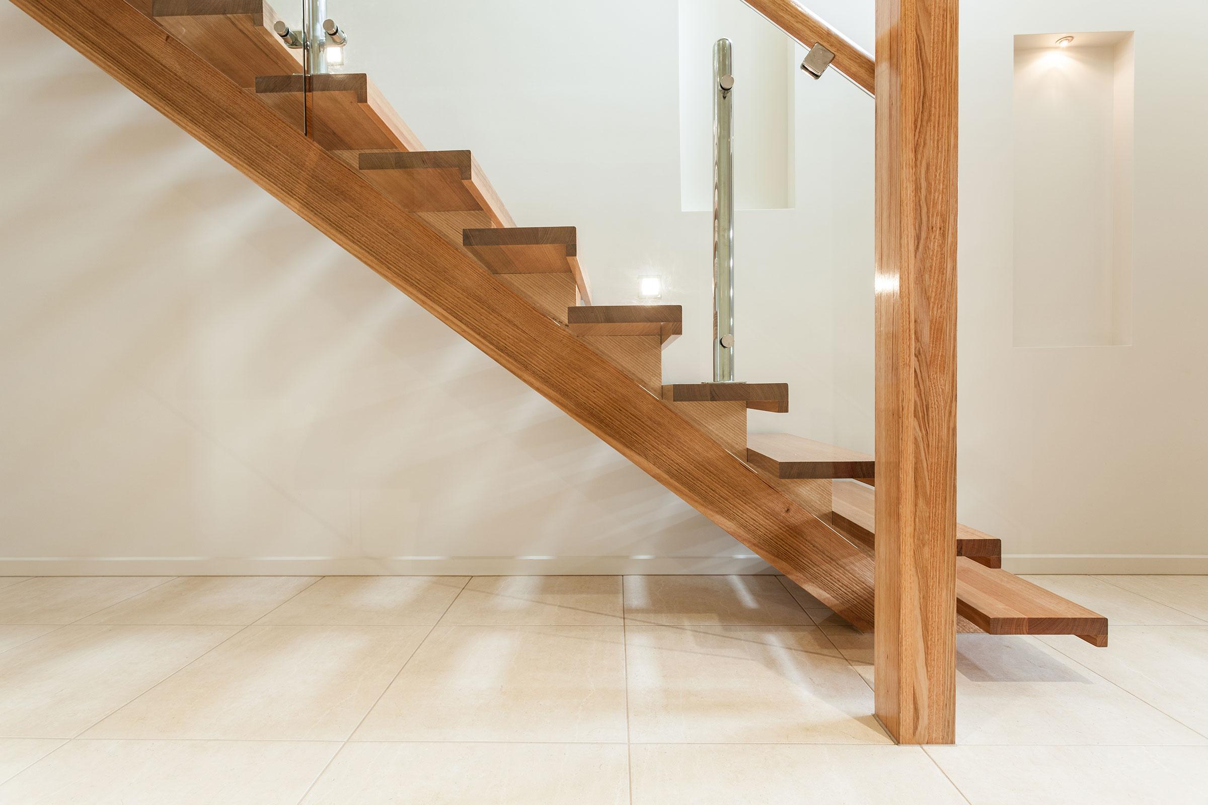 Floating timber stair and glass | Just Stairs